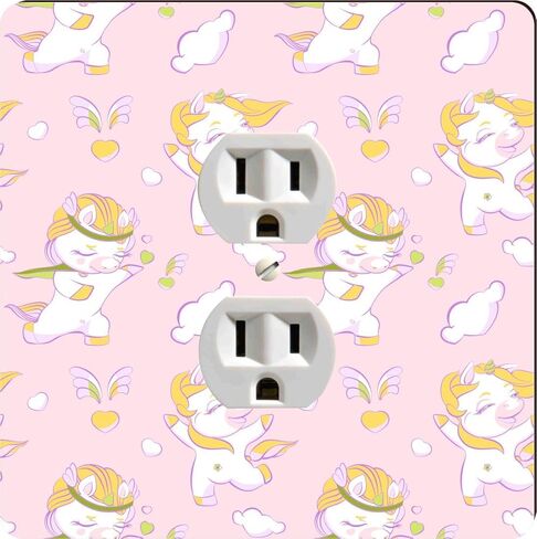 Sam Sandor - Baby Unicorns on Pink Backdrop -Outlet Plate Covers - Outlet Cover Switch Plates - Outlet Cover Cover in Saudi Arabia