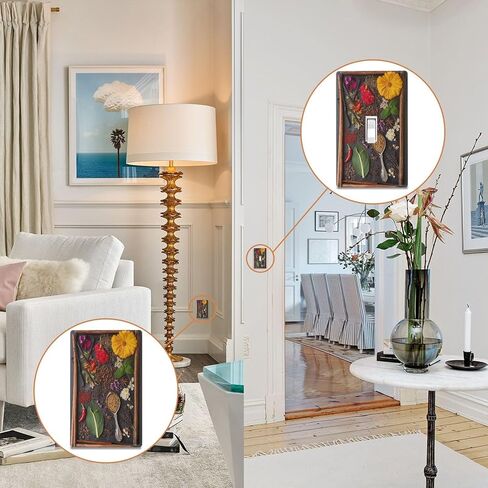 Pices Herbs Chili Duplex Receptacle Outlet Cover Wall Plate Switch Plates Size 1 Gang 2.9" X 4.6" Kids Decorative Nursery Teen Toddler Room Bedroom Bathroom Decor in Saudi Arabia