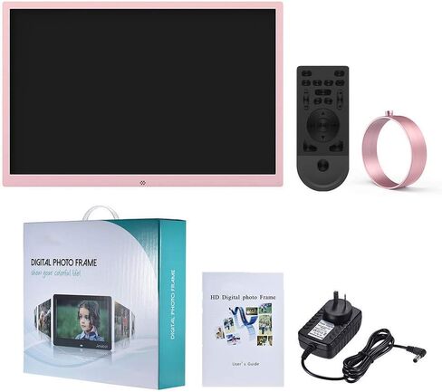 17-inch Digital Photo Frame, Multi-Functional High-Definition IPS Display, Supports Photos, Music, Calendar, Built-in Speakers, Rosegold in Saudi Arabia