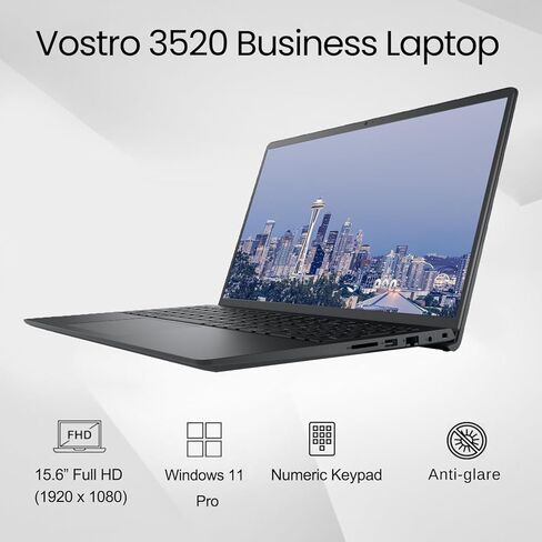 كمبيوتر محمول للأعمال Dell Vostro 3520، شاشة 15.6 بوصة FHD 120 هرتز، معالج 6 النواة Intel i3-1215U (Beat i5-1135G7)، ذاكرة الوصول العشوائي 16 جيجابايت، 1 تيرابايت PCIe SSD، قارئ بطاقة SD، كاميرا ويب، واي فاي، Windows 11 Pro (متجدد) in Kuwait