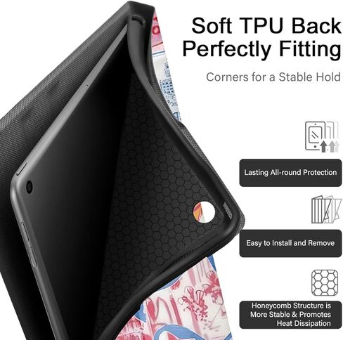 Cute Preppy Collage Tablet Case for iPad 9th/8th/7th Gen Case 2021/2020/2019 10.2 Inch,Girly Kawaii Preppy Aesthetic Cases PU Leather Adjustable Stand Protective Cover Funda for Women Girls in Saudi Arabia