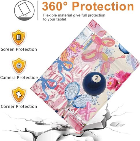 Cute Preppy Collage Tablet Case for iPad 9th/8th/7th Gen Case 2021/2020/2019 10.2 Inch,Girly Kawaii Preppy Aesthetic Cases PU Leather Adjustable Stand Protective Cover Funda for Women Girls in Saudi Arabia