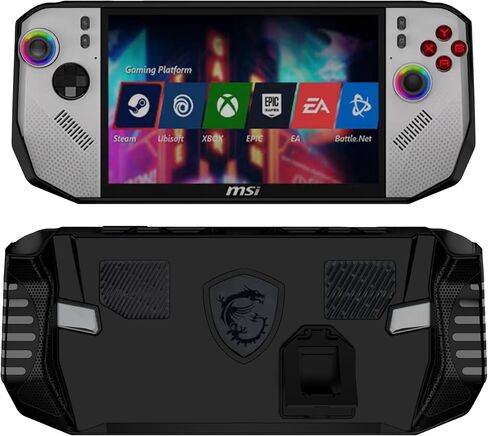 حافظة واقية لجهاز MSI Claw A8 BZ2EM مقاس 8 بوصة 2025 - غطاء من مادة TPU مع مسند ثابت وفتحات تبريد، متوافق مع جهاز Ryzen Gaming المحمول (أسود غير لامع) in Kuwait