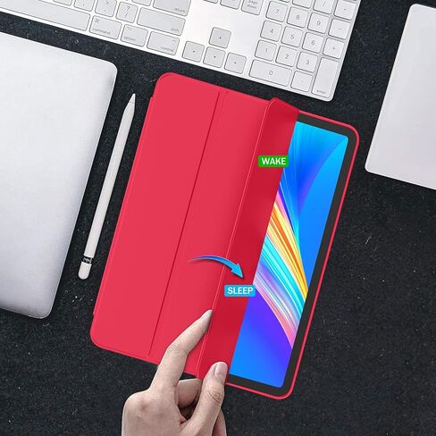 New iPad Pro 11 Inch Case 2022(4th Gen)/ 2021(3rd Gen) with Pencil Holder [Support iPad 2nd Pencil Charging/Pair],Trifold Stand Smart Case with Soft TPU Back,Auto Wake/Sleep(Red) in Saudi Arabia
