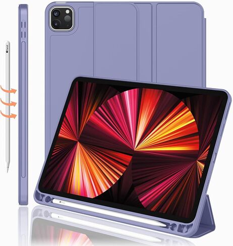 New iPad Pro 11 Inch Case 2022(4th Gen)/ 2021(3rd Gen) with Pencil Holder [Support iPad 2nd Pencil Charging/Pair],Trifold Stand Smart Case with Soft TPU Back,Auto Wake/Sleep(Red) in Saudi Arabia