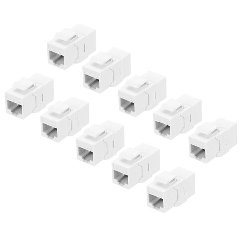 MECCANIXITY 5 Pack Cat 6A Ethernet Coupler, RJ45 Cat6A Coupler Jacks Female to Female Ethernet Adapter, White in Saudi Arabia
