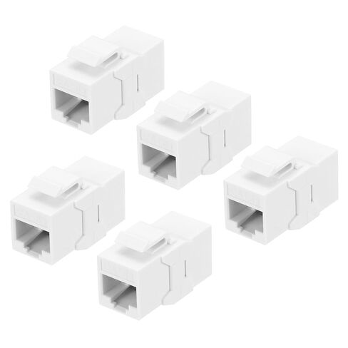 MECCANIXITY 5 Pack Cat 6A Ethernet Coupler, RJ45 Cat6A Coupler Jacks Female to Female Ethernet Adapter, White in Saudi Arabia