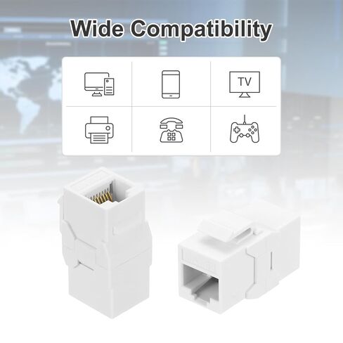 MECCANIXITY 5 Pack Cat 6A Ethernet Coupler, RJ45 Cat6A Coupler Jacks Female to Female Ethernet Adapter, White in Saudi Arabia