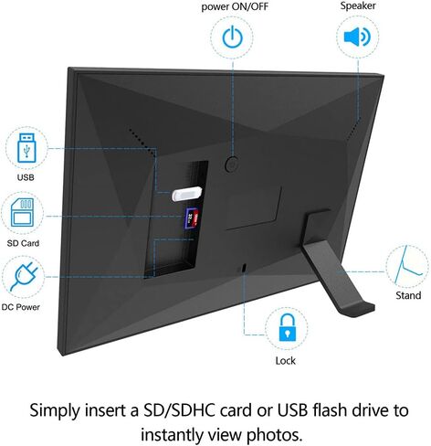 10.1 Inch Smart Digital Picture Frame, with LCD Touch Screen,Motion Detection, Share Moments Via Email, App, Support Tf Card, Video and Music,800X1280 Resolution in Saudi Arabia