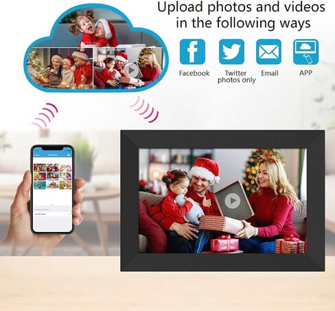 10.1 Inch Smart Digital Picture Frame, with LCD Touch Screen,Motion Detection, Share Moments Via Email, App, Support Tf Card, Video and Music,800X1280 Resolution in Saudi Arabia