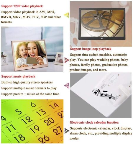 15-inch High-Definition Digital Photo Frame, Smooth Playback, No Delay, Multi-Functional Electronic Photo Frame in Saudi Arabia
