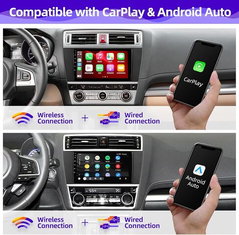 Car Radio Upgrade Compatible with Wireless Carplay Android Auto for Subaru Outback Legacy 2015-2019 8 Core 4+64GB Touch Screen Stereo Bluetooth GPS WiFi AM/FM Backup Camera Navigation Head Unit in Saudi Arabia