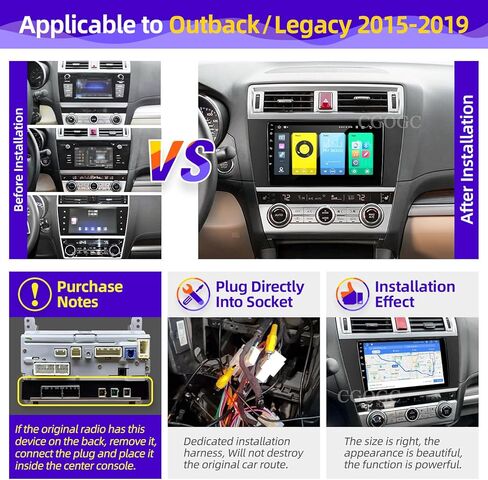 Car Radio Upgrade Compatible with Wireless Carplay Android Auto for Subaru Outback Legacy 2015-2019 8 Core 4+64GB Touch Screen Stereo Bluetooth GPS WiFi AM/FM Backup Camera Navigation Head Unit in Saudi Arabia