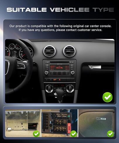 4G+128G Android 15 Car Stereo for Audi A3 2003-2013, Wireless CarPlay Android Auto, 9’’ Incell HD Touch Screen Car Stereo with GPS, WiFi, Bluetooth 5.0, FM, 32 EQ, SWC, Backup Camera in Saudi Arabia