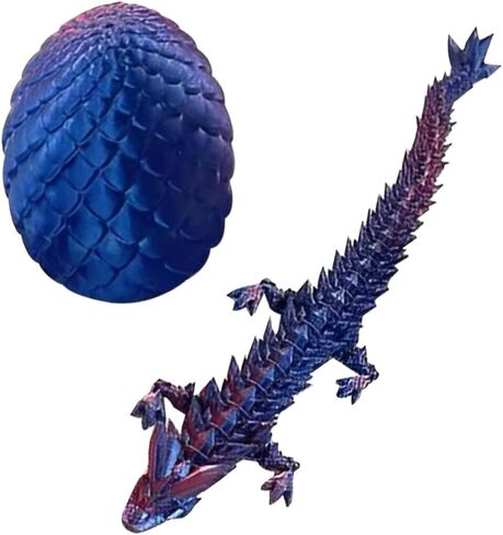 3D Printed Dragon Egg, Easter Mystery Crystal Dragon Egg Fidget Toys Surprise, Mythical Dragon Eggs with Dragon Inside, Easter Basket Stuffers Filled Easter Eggs Toy for Kids (Rainbow, Large) in Kuwait