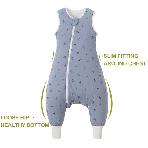 Super Soft 1.5 TOG Sleep Sack with Legs, 100% Organic Cotton Warm Comfy All Season Toddler Sleep Sack with Feet, Ocean, Size M in Saudi Arabia