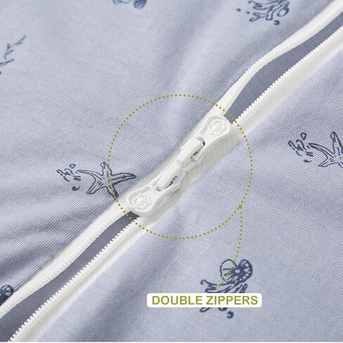 Super Soft 1.5 TOG Sleep Sack with Legs, 100% Organic Cotton Warm Comfy All Season Toddler Sleep Sack with Feet, Ocean, Size M in Saudi Arabia