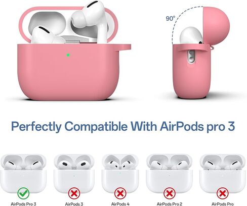 Meliya for AirPods Pro 3 Case 2025 with Lanyard & Keychain, Soft Silicone Protective Case for Apple AirPods Pro 3rd Generation, Full Protection, Support Wireless Charging, Sand Pink in Saudi Arabia