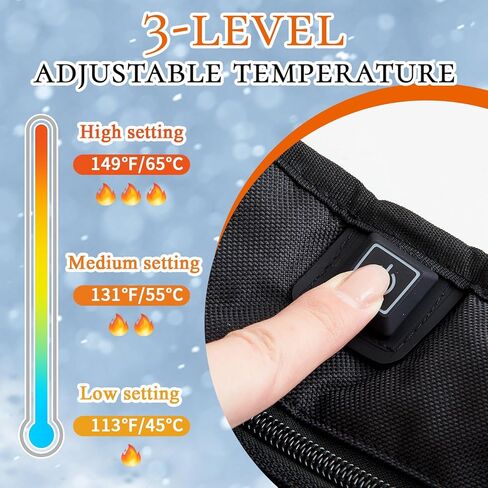 Tuanse Electric Heated Hand Warmer Pouch with Adjustable Strap (No Build in Battery), Portable USB Heated Hand Muff for Football, 3 Levels Heating for Men Women Cold Weather Hunting Camping Winter in Saudi Arabia