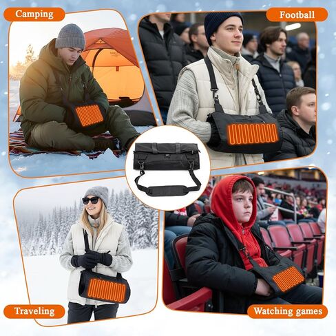 Tuanse Electric Heated Hand Warmer Pouch with Adjustable Strap (No Build in Battery), Portable USB Heated Hand Muff for Football, 3 Levels Heating for Men Women Cold Weather Hunting Camping Winter in Saudi Arabia