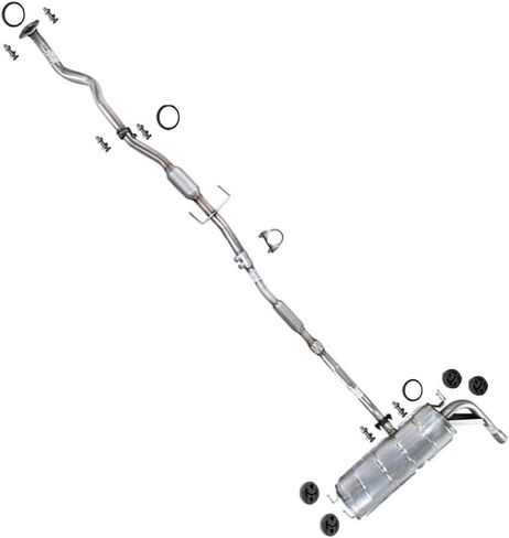 Exhaust Front Pipe Resonator Pipe Rear Muffler Compatible for 2001-2003 Toyota RAV4 2.0L | Stainless Steel | Northeastern Exhaust | Free Gaskets, Clamp, Hangers and Bolts & Nuts Included in Saudi Arabia