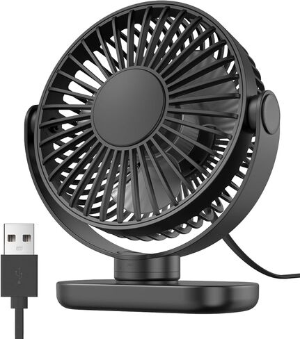 مروحة مكتب USB، مروحة طاولة مكتبية شخصية هادئة مع غطاء وشفرات قابلة للفصل لسهولة التنظيف، مروحة تبريد قابلة للتعديل 360 درجة، 4 سرعات، محمولة للمكتب والمنزل وغرفة النوم in Saudi Arabia