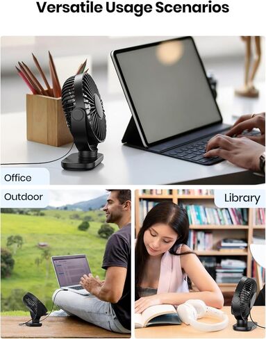 مروحة مكتب USB، مروحة طاولة مكتبية شخصية هادئة مع غطاء وشفرات قابلة للفصل لسهولة التنظيف، مروحة تبريد قابلة للتعديل 360 درجة، 4 سرعات، محمولة للمكتب والمنزل وغرفة النوم in Saudi Arabia