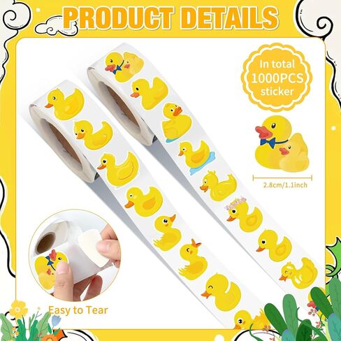 1000 Pcs Yellow Duck Stickers, Cute Duck Stickers, Summer Decal for for Water Bottles Teen Laptop Luggage Phone Skateboard Refrigerators Guitar in Kuwait