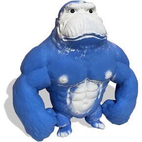 Squishy Monkey Toy Anime Figurine Latex Monkey Toys Jungle Animal Figurine, Squishy Gorilla Monkey Toy for Kids Child Boys Girls（Blue）