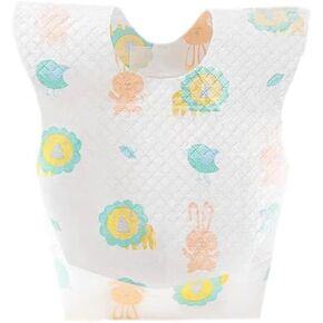 مرايل ورقية للاستعمال مرة واحدة، 20 مريلة للاستعمال مرة واحدة - مرايل سفر للأطفال، مرايل للأطفال للاستعمال مرة واحدة مع أداة تجميع فتات الخبز - ناعمة ومقاومة للتسرب ومريحة للأطفال الرضع والتغذية والسفر والاستخدام الخارجي in Kuwait