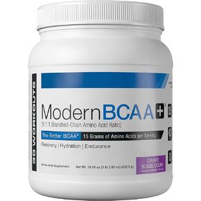 مسحوق الأحماض الأمينية ذات السلسلة المتفرعة BCAA الحديثة | مشروب خالي من السكر لاستعادة العضلات وترطيبها بعد التمرين مع 15 جم من الأحماض الأمينية ونسبة 8:1:1 BCAA للرجال والنساء | 30 حصة (العنب) in Kuwait