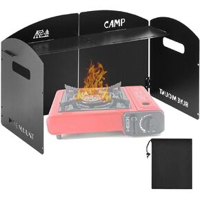 Yaocom Steel Camp Stove Windscreen Camping Stove Windscreen Outdoor Folding Gas Stove Windshield Portable 4 Plates Wind Blocker with a Storage Bag for Camping, Hiking, Picnic, Backpacking, Cooking