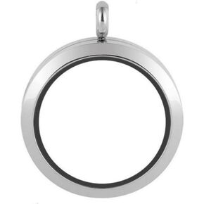 RSACCSKY Memory Locket Charms,DIY Floating Round Locket Pendant, Living Floating Memory Lockets for Women Friendship Necklace Memory Nostalgic,30mm