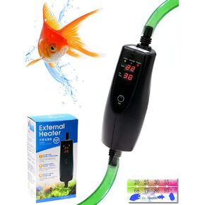 CORISRX 150w/300w/500w in-Line External Heater Aquarium Heater - 150/300/500 WATT 1/2",5/8" (Applied to Both Sizes) (Black 500 Watt 5/8",1/2" Hose)