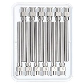 PATIKIL 19Ga x 1.5 Inch Stainless Steel Dispensing Needle Tips, 12Pcs Metal Glue Needle Tube Blunt Tips Luer Lock for Thick Glue Ink Lab, Silver