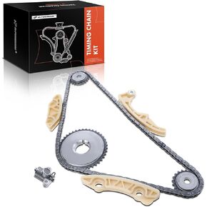 A-Premium Engine Timing Chain Kit W/Tensioner & Guide [DOHC, 4Cyl 2.2L 2.4L] Compatible with Chevy, Pontiac, Saturn, Olds GM Vehicles - HHR, Malibu, Cavalier, Zafira, G5, Sunfire, Sky, LS, LW1 & More