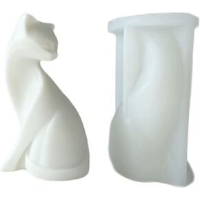 Xidmold 3D Cat Candle Mold, Cat Silicone Mold for Chocolate, Fondant, Soap, Candle, Bath Bomb, Polymer Clay, Resin Art Crafts