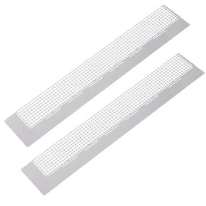 2Pieces Diamond Painting Mesh Ruler with 520 Blank Grids Stainless Steel 5D Diamond-Paint Kit Drawing Tool Ruler Rhinestone Embroidery Painting Ruler for DIY Art Crafts