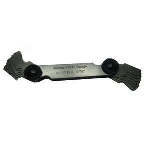 Thread Screw Pitch Gauge BA 0 to 10 BA 47.1/2 Degree Profile - British Association