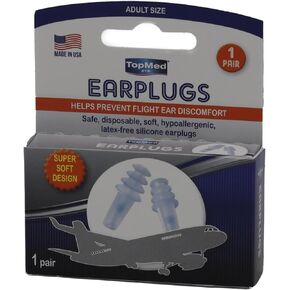 Ear Plugs Super Soft Comfortable, Helps Prevent Flight Ear Discomfort Safe Disposable Soft Latex Free Silicone Earplugs (Adult)