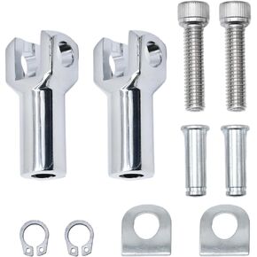 EATAKWARD Passenger Foot Peg Support Mount Clevis Kit Replacement for Harley Davidson Softail 2000-2017 Footpeg Supports, Passenger Foot Rest Brackets (Silver)