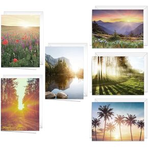 Breathtaking Landscape Note Card Pack / 36 Nature All Occasion Greeting Cards With White Envelopes Set / 6 Colorful Outdoor Scenery Designs / 3 1/2" x 4 7/8" All Occasion Sympathy Cards