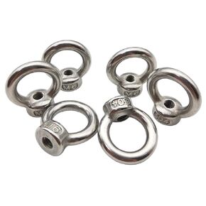 Sipery 6Pcs Ring Shape Lifting Eye Nut M8 304 Stainless Steel Female Thread Lifting Ring Eye Bolts
