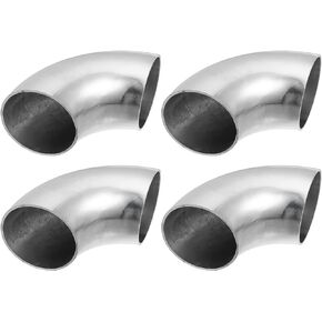 X AUTOHAUX 4 Pcs OD 2.25 Inch 90 Degree 1.5mm Thickness Mandrel Bend Elbow SS304 Stainless Steel Bend Tube Exhaust Elbow Pipe for Car Modified Exhaust System