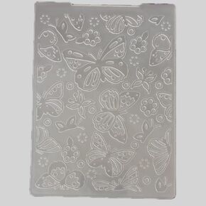 NZJ Christmas Butterrfly Pattern Background Plastic Embossing Folders for Card Making Scrapbooking and Other Paper Crafts