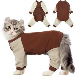 بيجامة للقطط من بوناويت للقطط فقط، ملابس للقطط ذات شعر لزج، تمنع تساقط شعر القطط الصغيرة، ملابس تنكرية للحيوانات الأليفة، بدلة تعافي القطط للقطط أو الكلاب الصغيرة in Kuwait