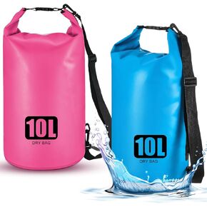 Aliceset 2 قطعة حقيبة جافة مقاومة للماء 20 لتر/10 لتر حقيبة ظهر جافة مقاومة للماء، حقائب جافة للسفر، حقيبة جافة حقيبة ظهر مقاومة للماء للتجديف بالكاياك وركوب القوارب والسباحة والمشي لمسافات طويلة وصيد الأسماك (10 لتر) in Kuwait
