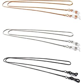 Aabellay 3PCS Eyeglass Chain Holder Snake Sunglass Strap Holder Metal Glass Necklace Chain Reading Glass Cords Lanyard Sunglass Retainer Strap – Gold Rosegold Silver