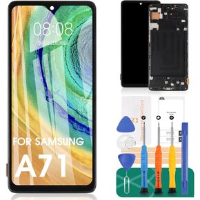 Screen Replacement for Samsung Galaxy A71 A715 A715F A715FD 6.7" LCD Display Touch Digitizer Glass Assembly with Frame (Not for A71 5G/A716)
