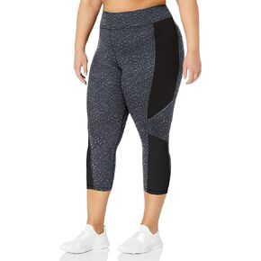 JUST MY SIZE womens Active Pieced Stretch Capri Pants, Spot on Slate Grey/Black, 4X US